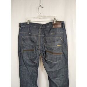 Y2K A Tiziano Jeans Vtg Mens 40x33 Dark Denim Waxed Embroidered Pocket Wide A081